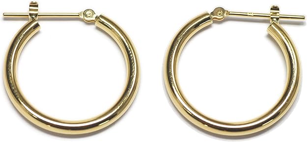 Amazon.co.jp: K18イエローゴールド パイプフープピアス 幅2mm 直径 