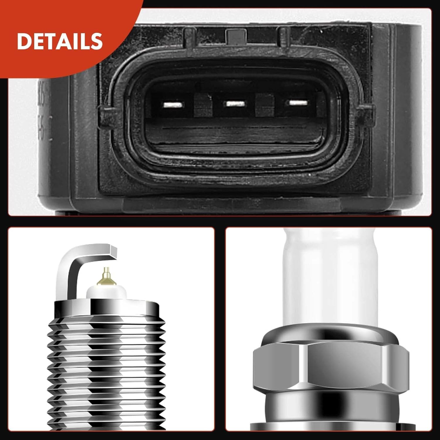 A-Premium Set of 6 Ignition Coil Pack and Iridium Spark Plugs Compatible with Mitsubishi Outlander 2007-2013 3.0L