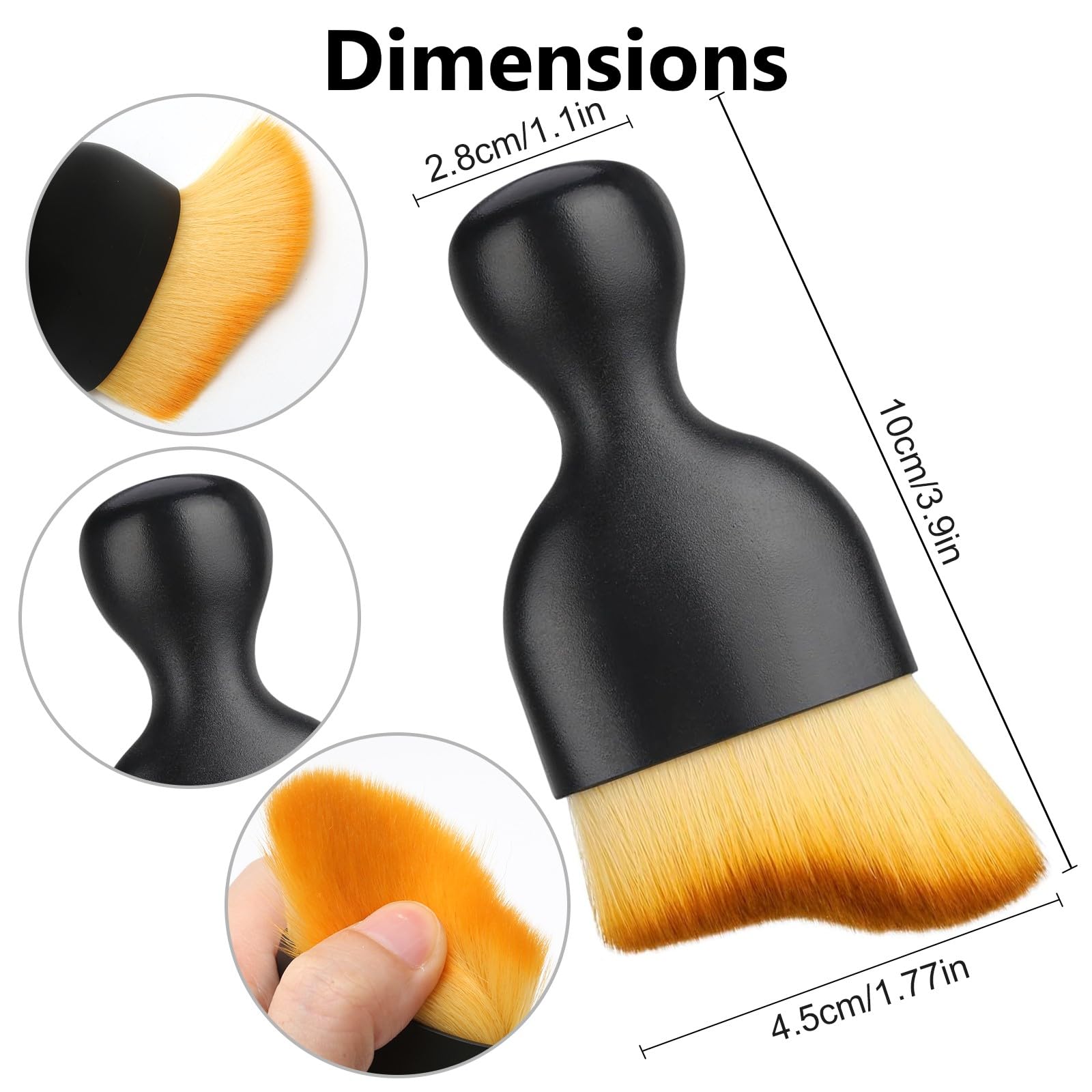 Set 2 Spazzole Per Pulizia Auto Interni - Con Panno In Microfibra Per Cruscotto E Prese Aria