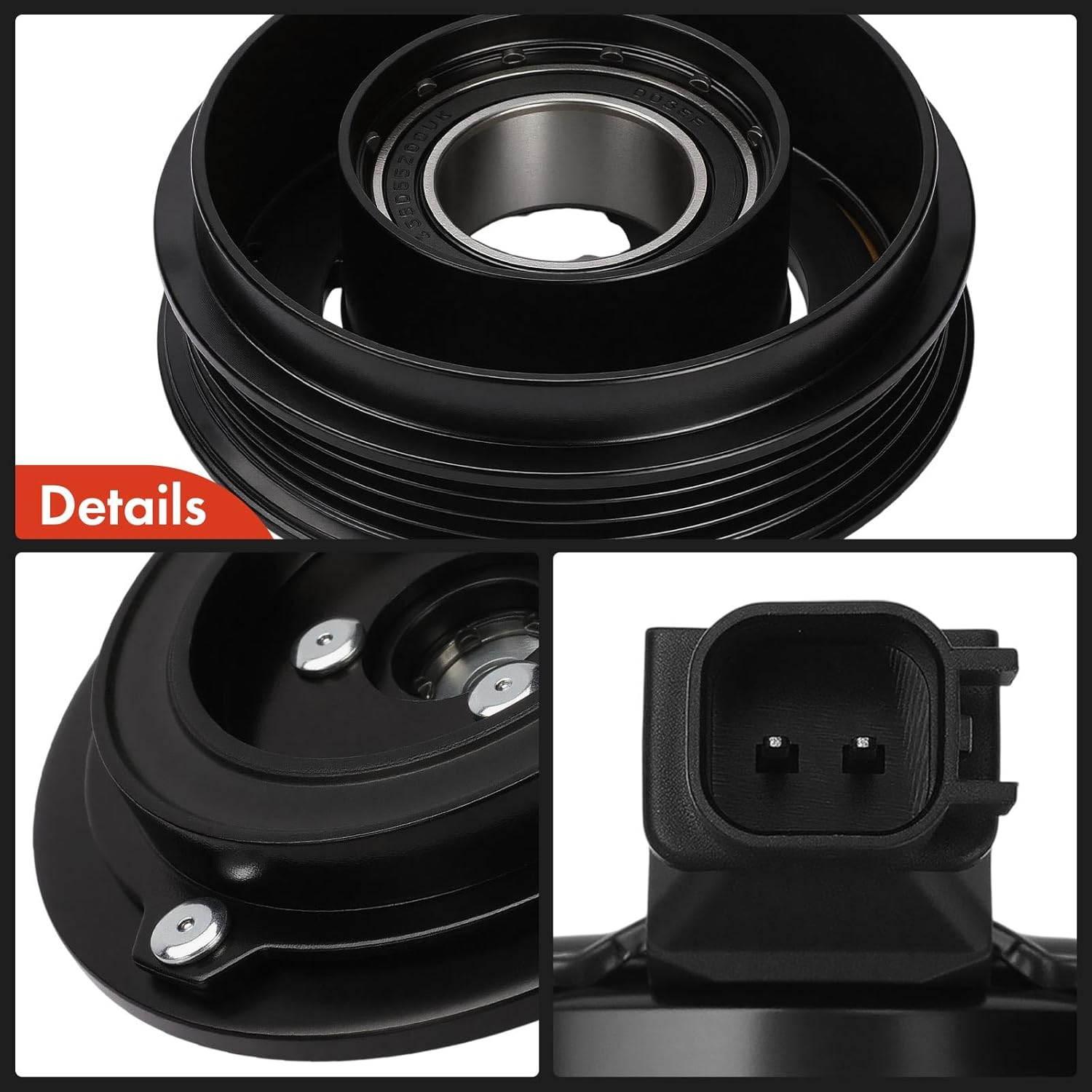 A-Premium Air Conditioner AC Compressor Clutch Kit Compatible with Ford Escape 2017-2019 2.5L, Focus 2013-2015 2.0L, Focus 2016-2018 2.0L 2.3L