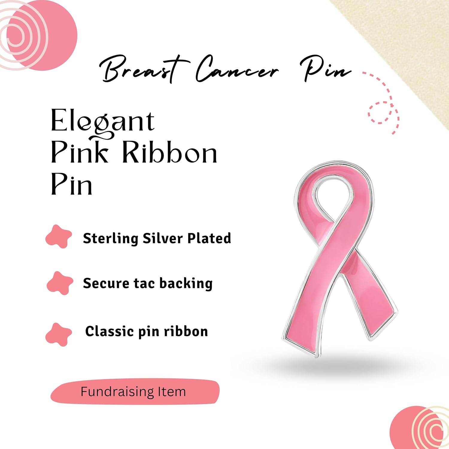 25/50/100/500pcs Breast Cancer Pins - Bulk Pink Ribbon Pins for Breast Cancer Awareness - Perfect for Support Groups, Events, Promotional Gift-Giving and Fundraising