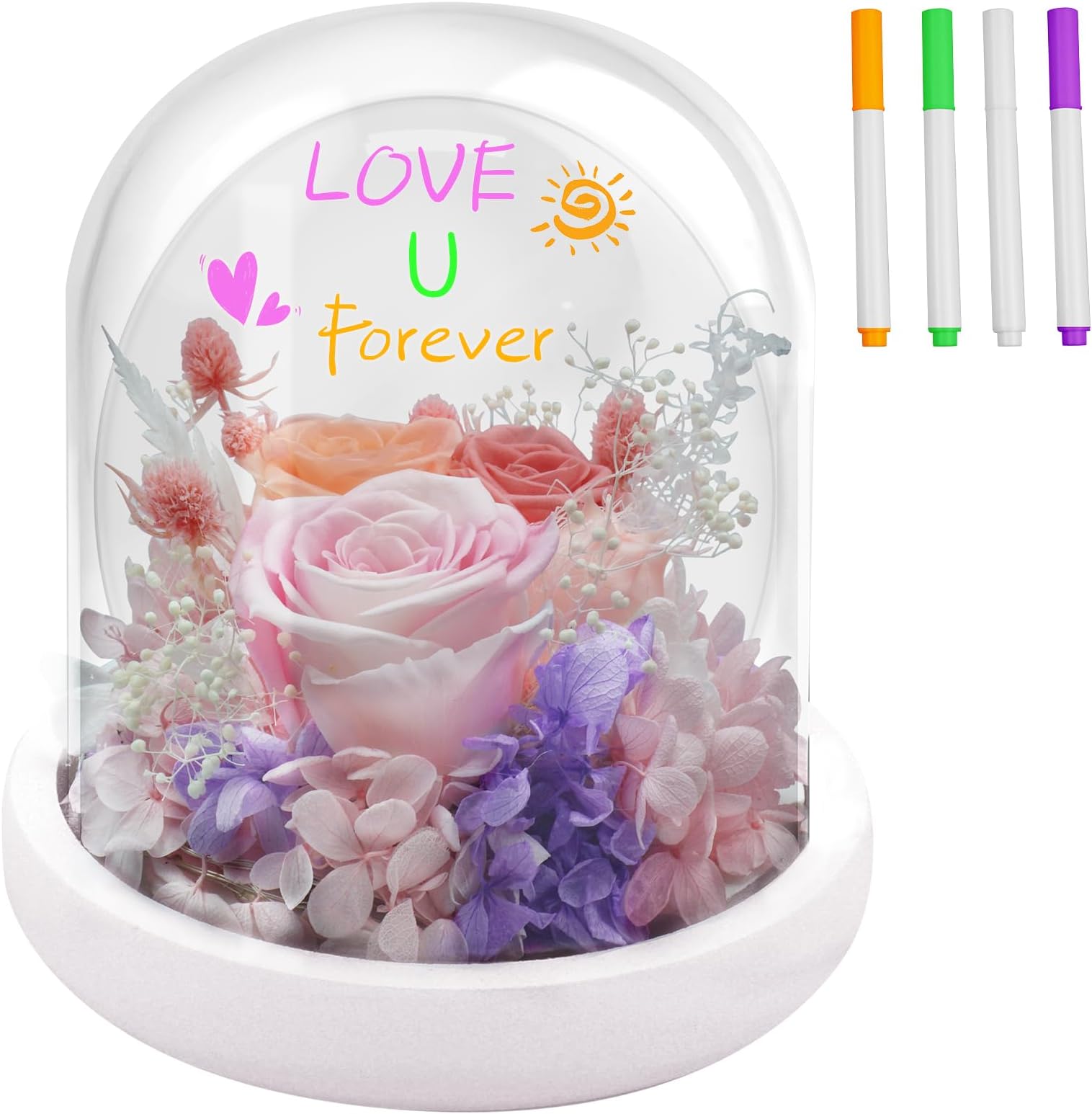 Digi4U Preserved Rose Flower Gifts for Women -Eternal Real Flowers Rose Gifts for Mom Grandma Wife Girlfriend on Mothers Day Valentines Day Christmas Anniversary Birthday Gifts for Women