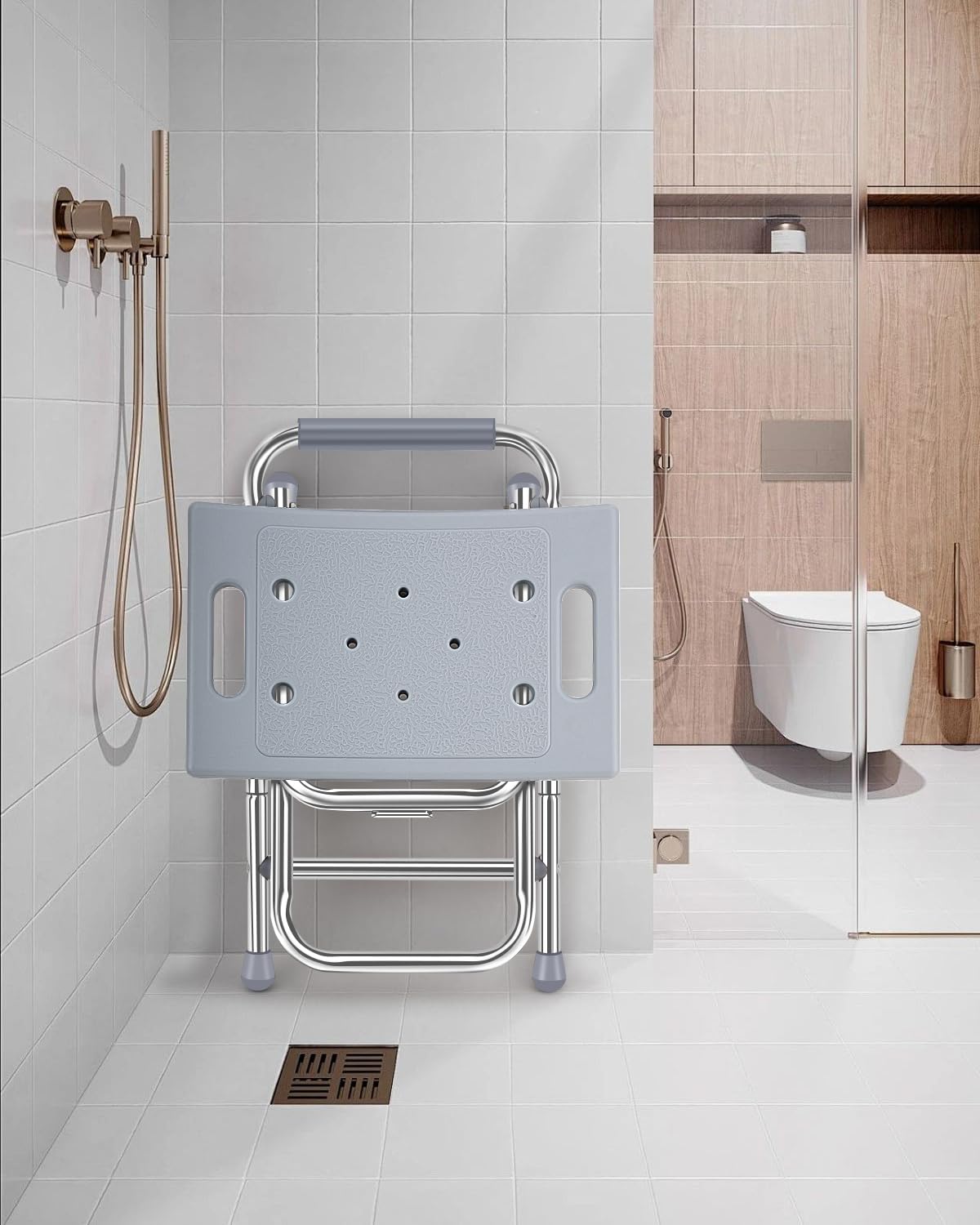 Sgabello per doccia pieghevole, sedia per doccia interna, sedia da bagno per vasca, sgabello per doccia per anziani, capacità di peso 180 kg