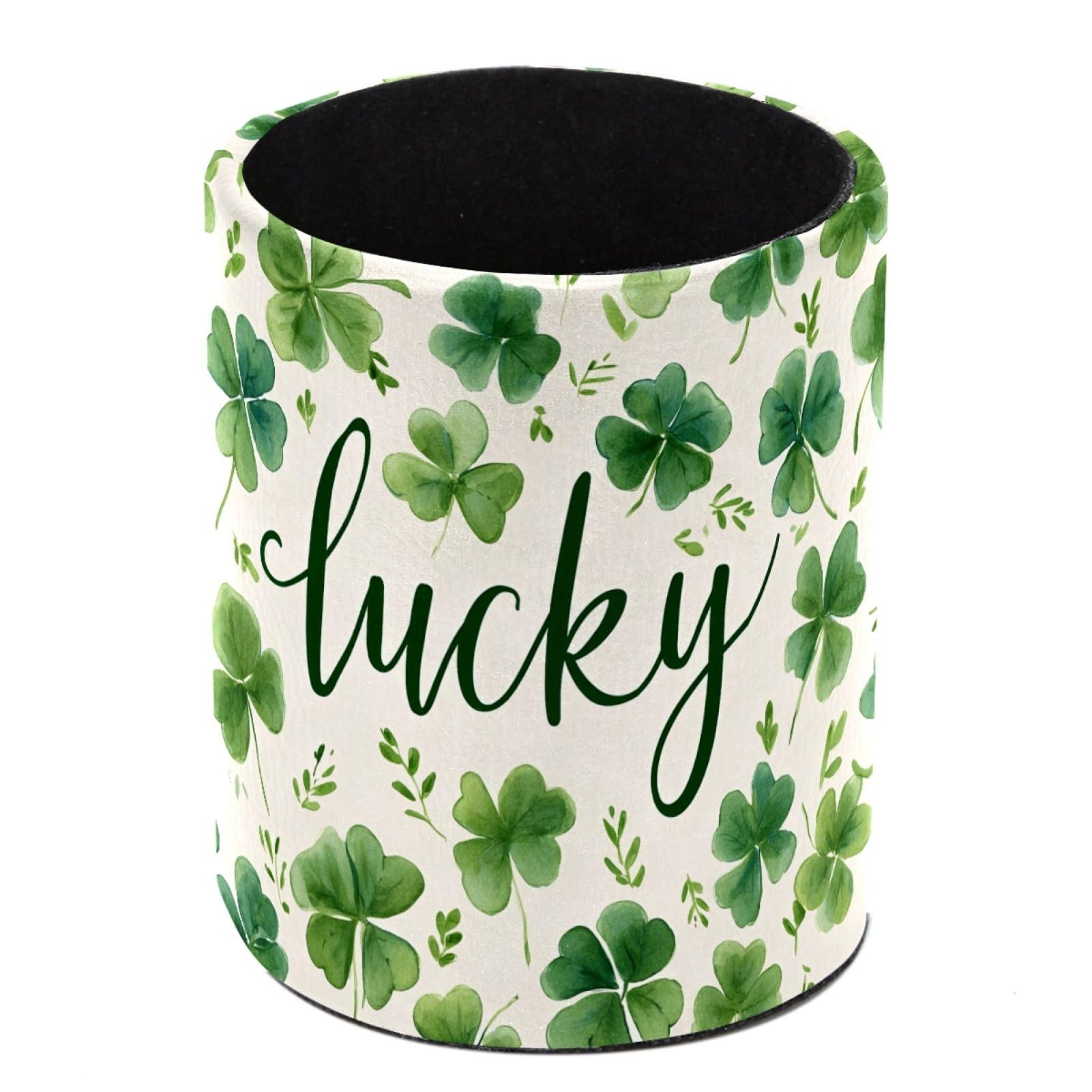 FWJZDSP Shamrocks Lucky Pencil Cup Pen Organizer Makeup Brush Holder for Office Home Countertop Desk Accessory Storage