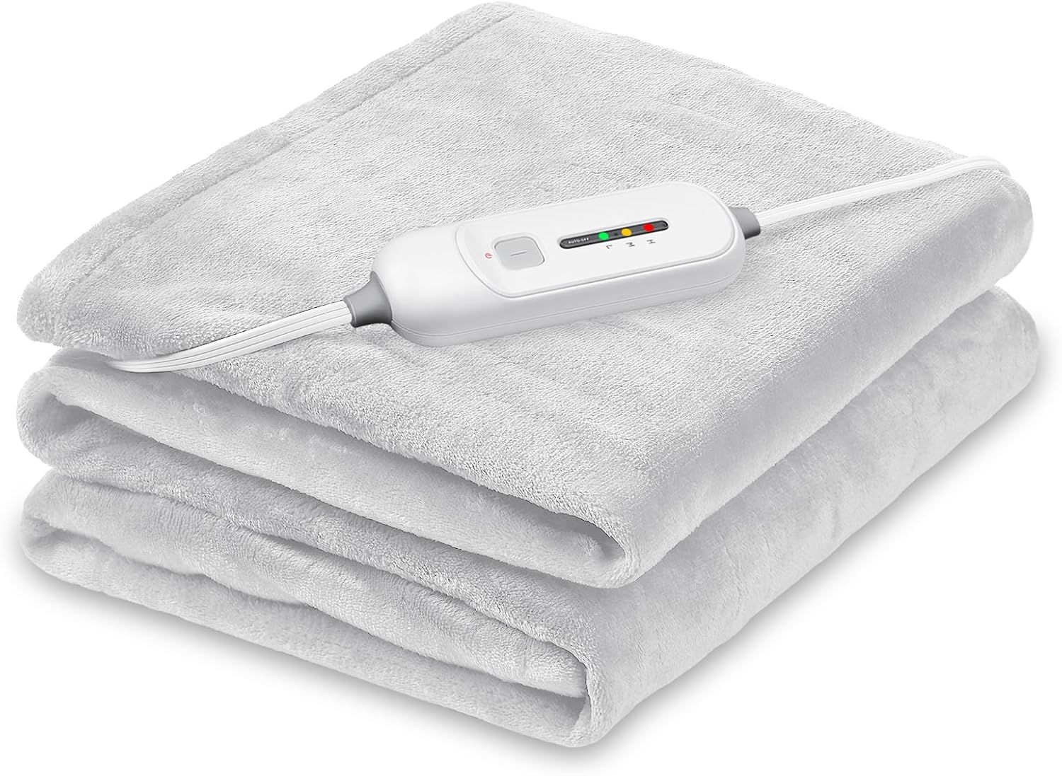 Electric Heated Blanket, Heated Blanket Throw 50″ x 60″ Comfort with 1-8 Hrs Timer 6 Heat Settings Heating Blanket Soft Flannel (Beige, 50 * 60)