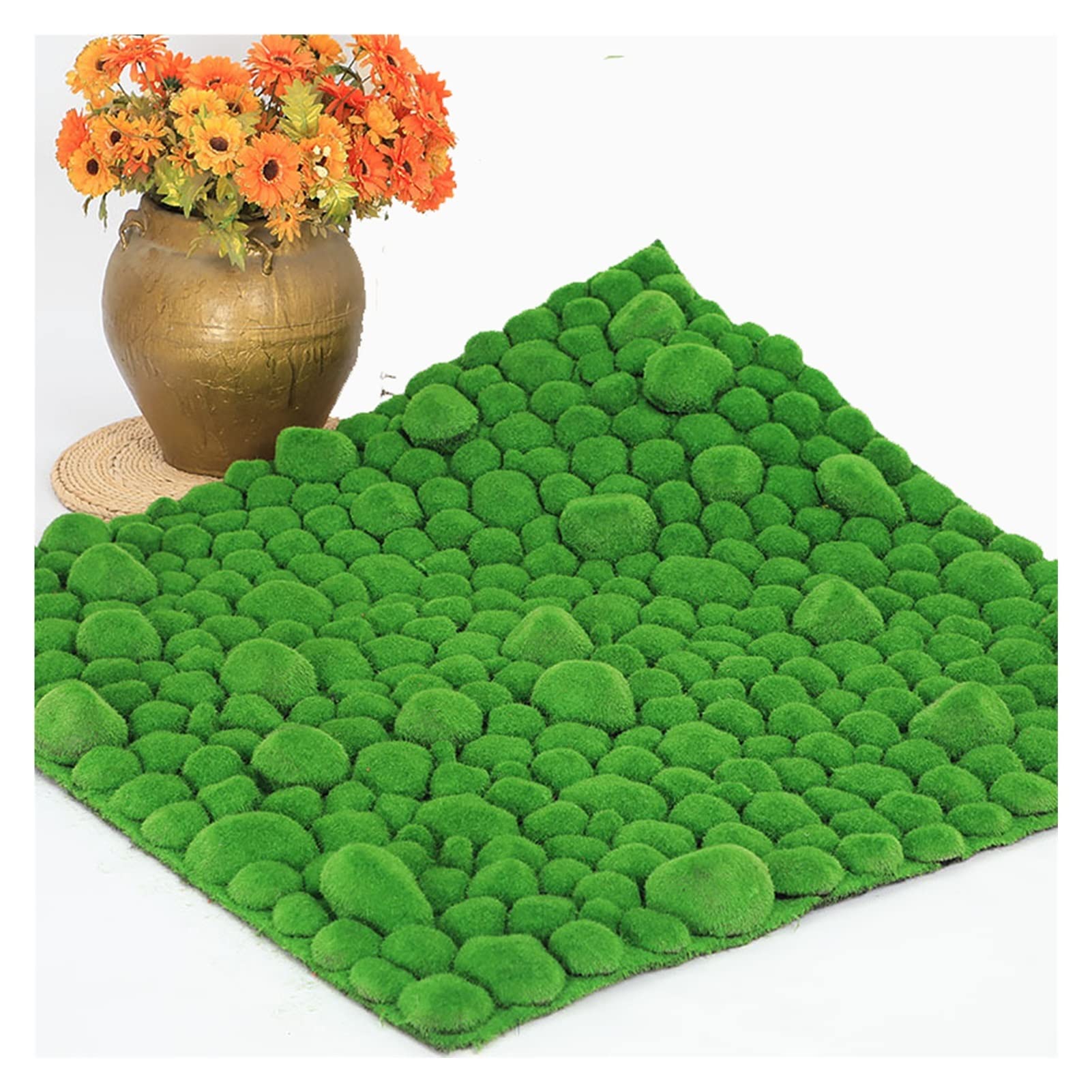 Muschio artificiale finto for parete viva, 1x1 m, for decorazioni artificiali for negozi, casa, patio, 60 misure (Bb)