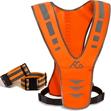 Reflective Running Vest Gear with Reflective Bands for Women Men Safety Reflective Vest for Walking Running Cycling at Night