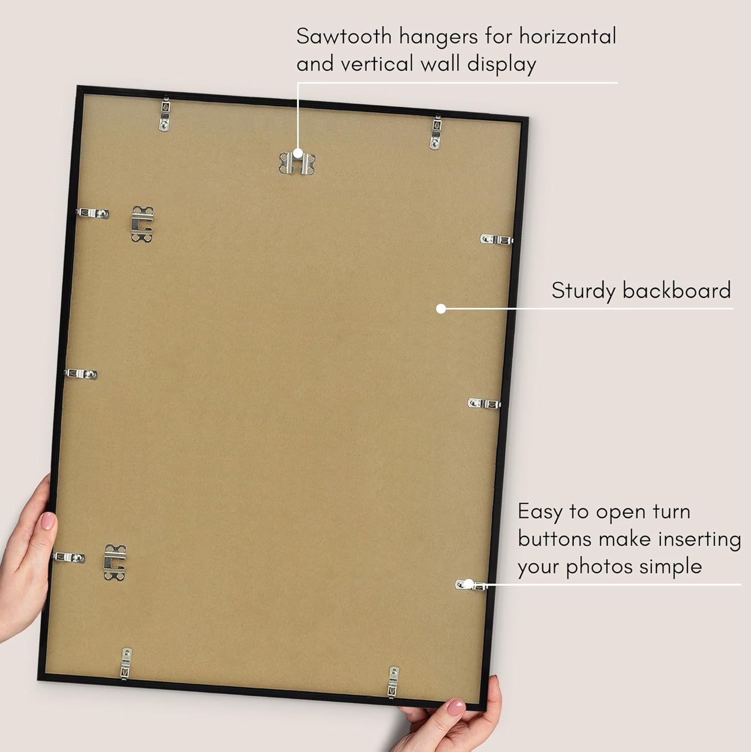 Americanflat 20x26 Picture Frame with Polished Plexiglass - Streamline Collection - Thin Border Picture Frame for Wall Display - Hanging Hardware Included - Black