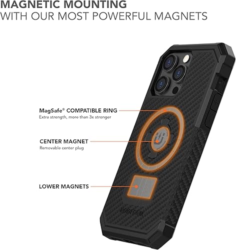 Miniatura 4 de Rokform - Funda resistente compatible con iPhone 14 Pro Max con doble imán y MagSafe + kit de 2 protectores de pantalla (transparente)