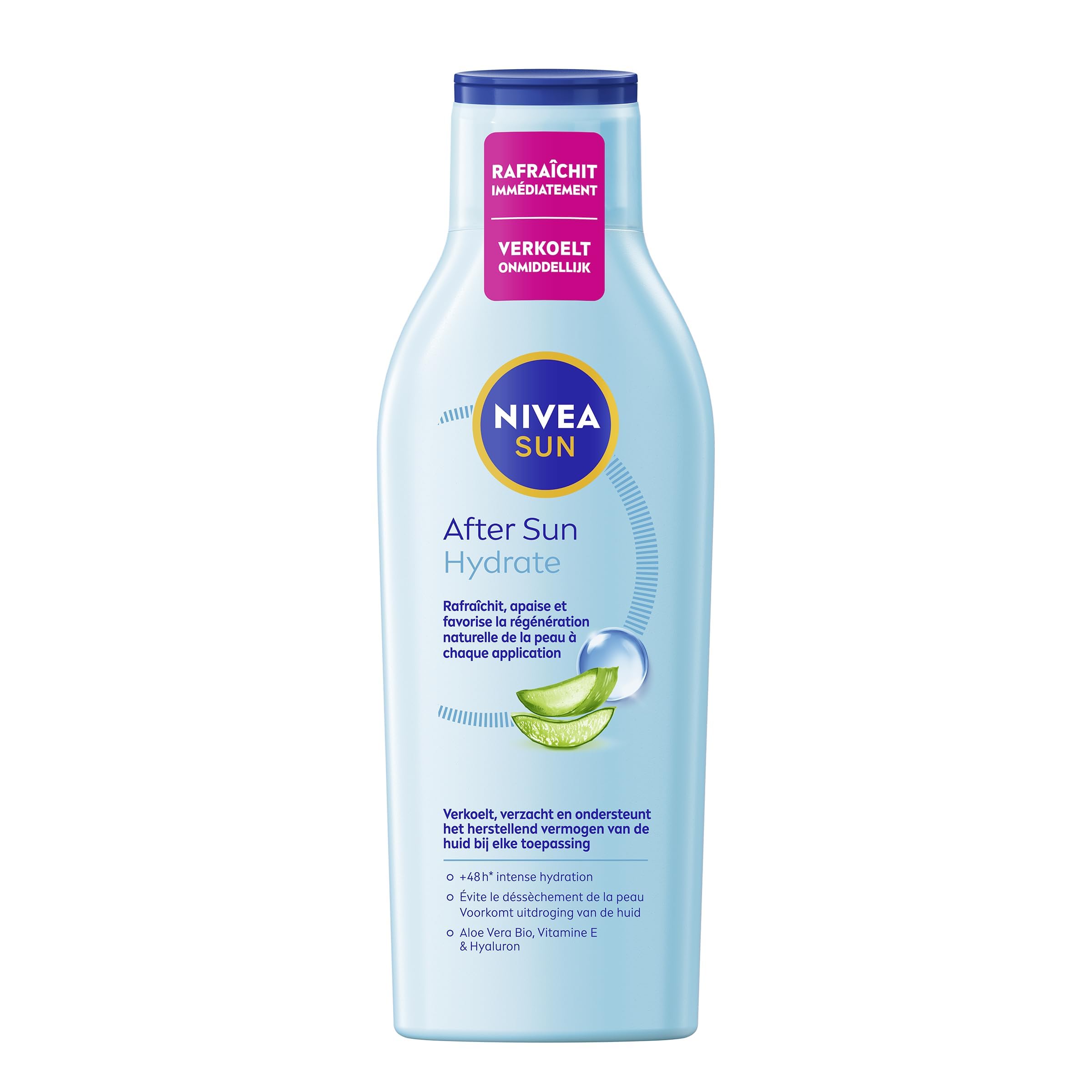 NIVEA SUN After Sun Milk Moisturising After Sun Milk (1 x 200 ml), Moisturising Body Milk with Organic Aloe Vera for Intense and Long-Lasting Moisturisation