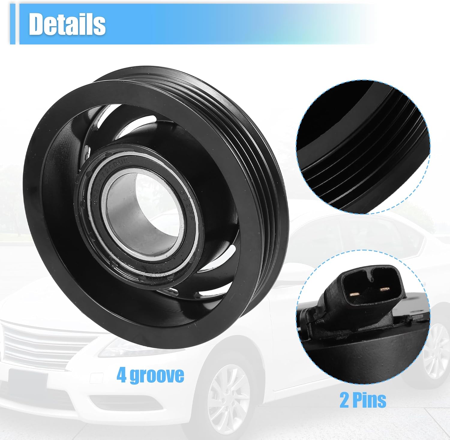 uxcell 1 Set AC Compressor Clutch Kit Replace for SUBARU OUTBACK 2005-2009 6 CYL 3.0L