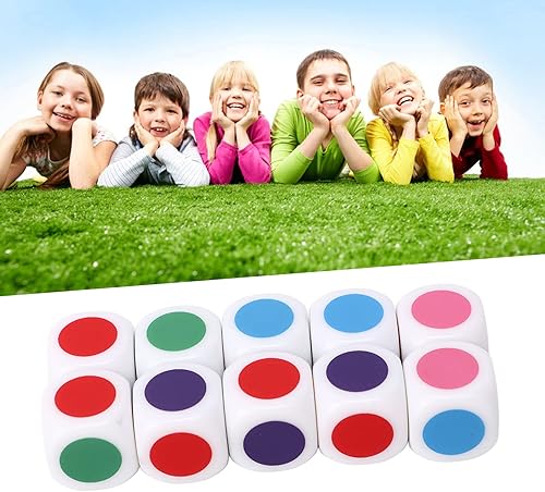 Miniatura 4 de Alomejor 20 dados de 6 caras, dados de enseñanza de puntos de color para juegos de mesa y niños