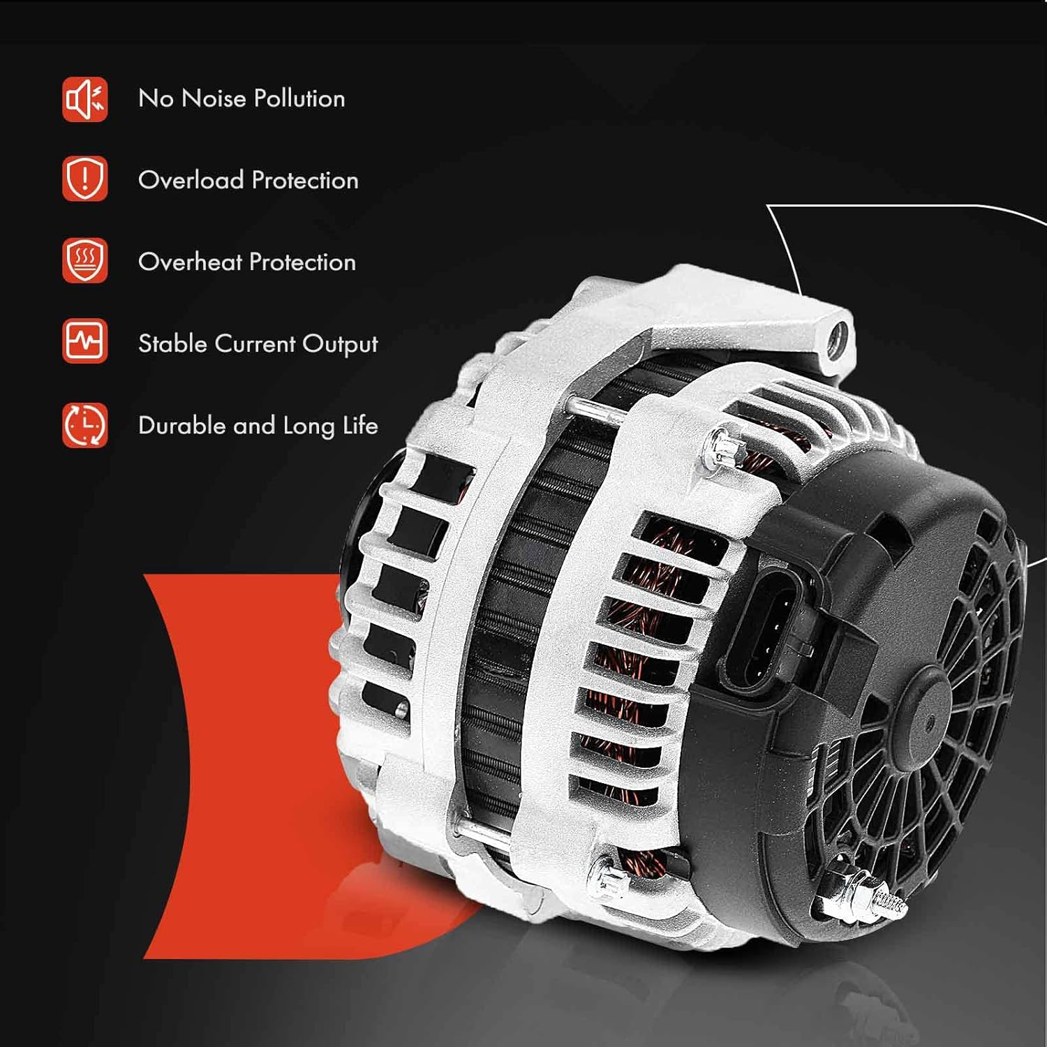 A-Premium Alternator Compatible with Chevrolet Express 1500 2008-2009, Express 2500 2008 2009 2011, Express 3500 & GMC Savana 1500, Savana 2500, Savana 3500, Savana 4500, 12V 145Amp CW 6-Groove Pulley