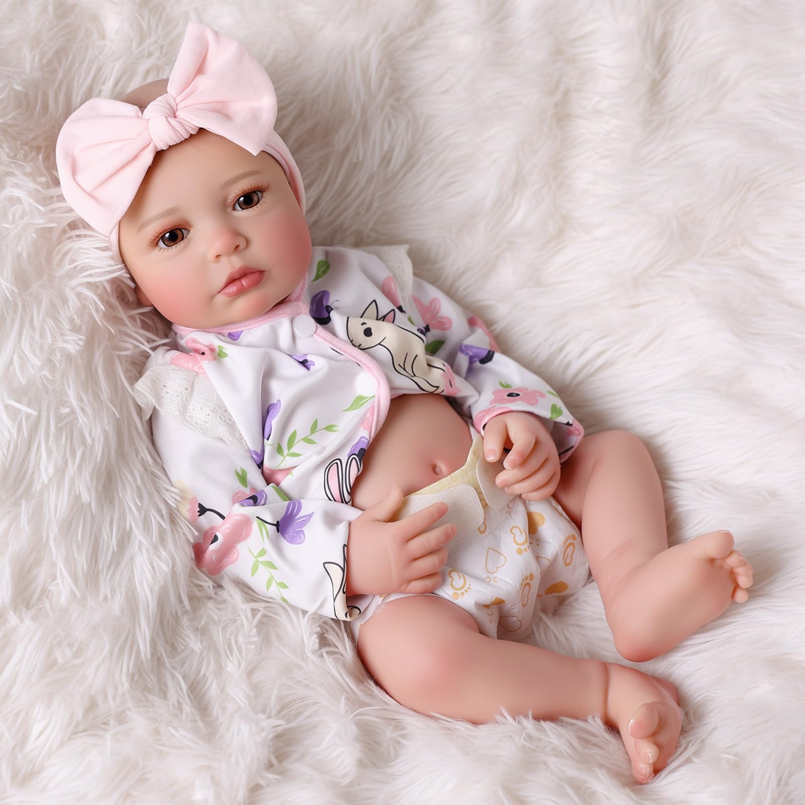 BABESIDE Lifelike Reborn Baby Dolls Boy – 17-Inch Soft Body Realistic - View #5
