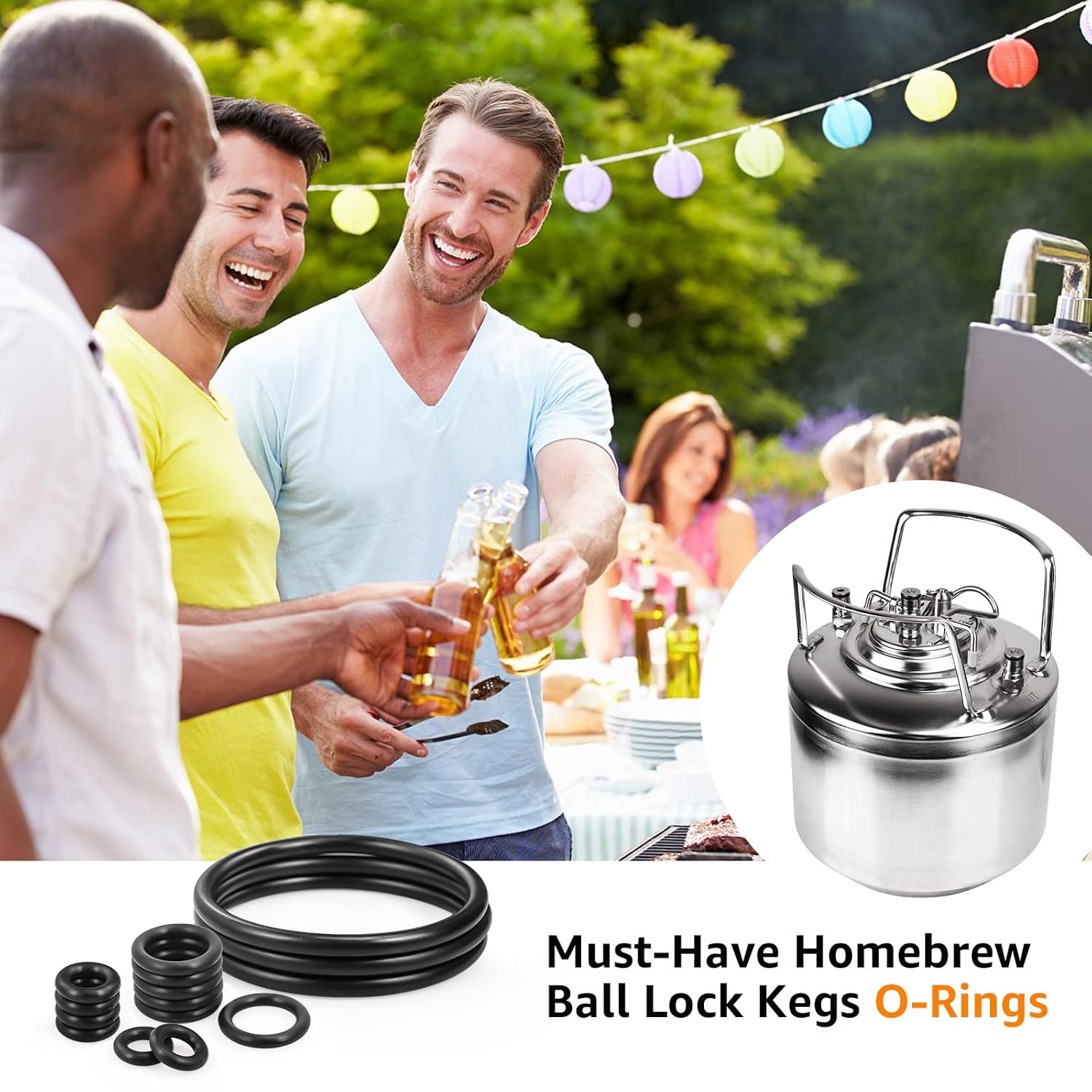 FERRODAY 3 Set Corny Keg Sealing O-Rings Kit, 16PCS Ball Lock Keg Wahers