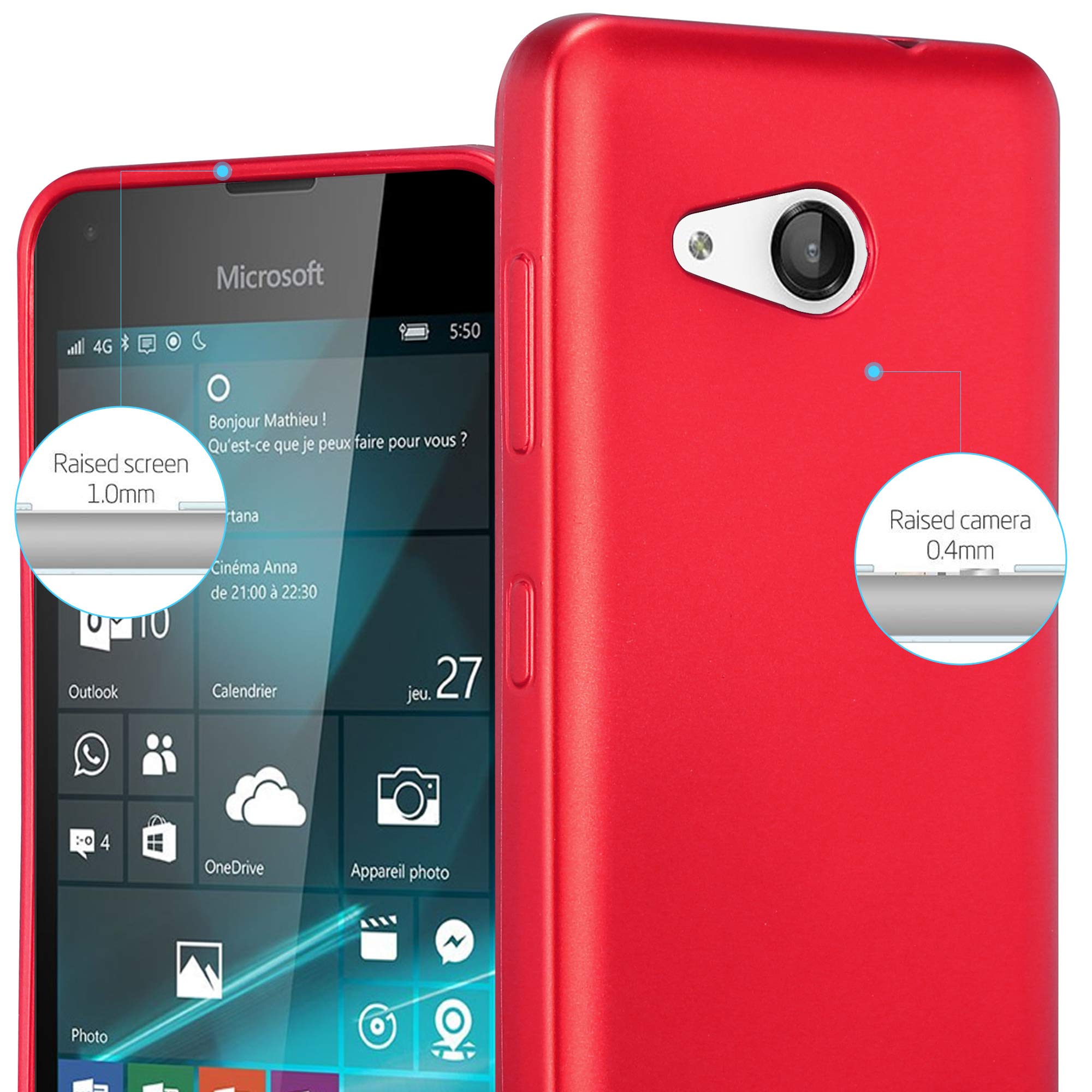Cadorabo Custodia per Nokia Lumia 550 in Frosty Azzurro - Rigida
