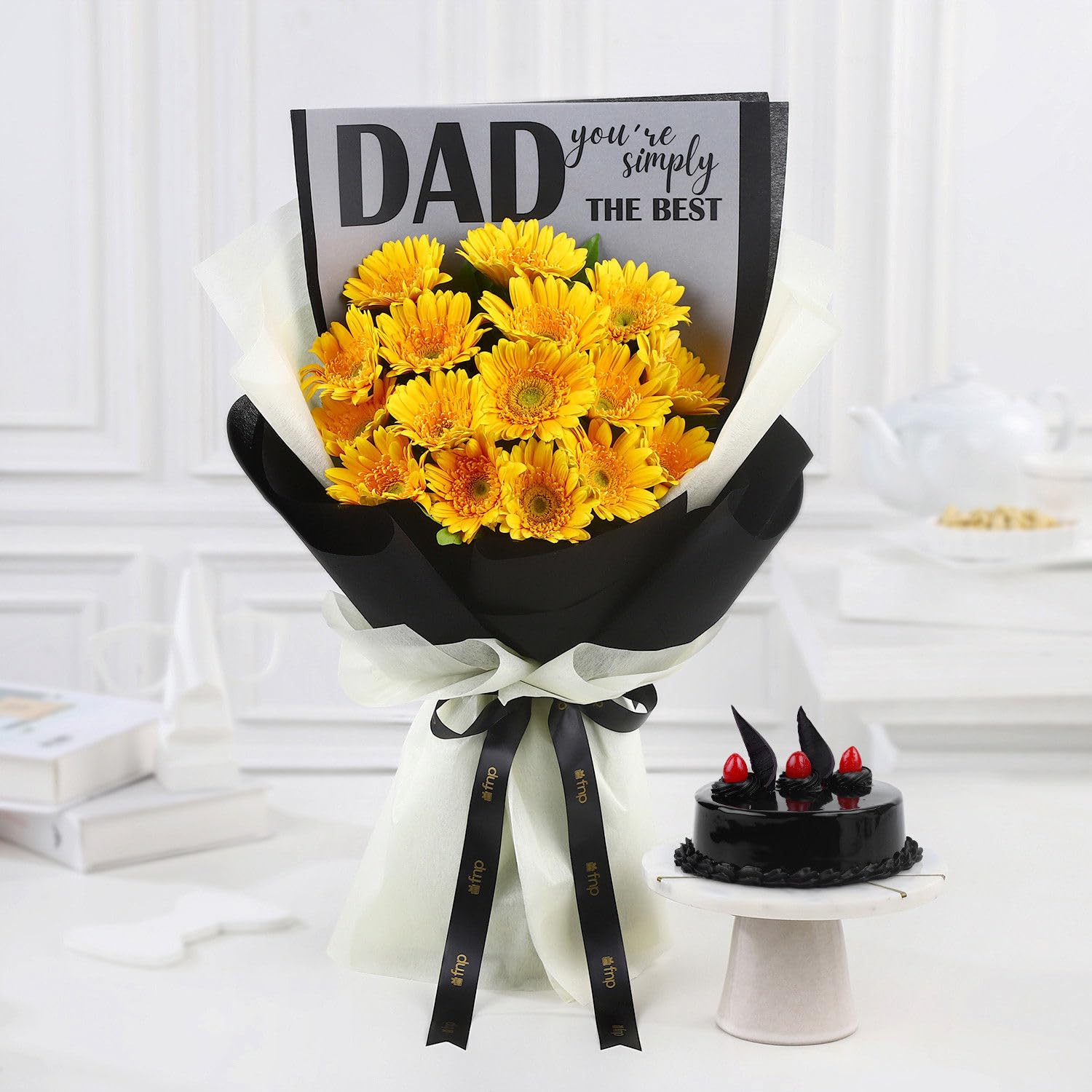 Fnp Best Dad Gerbera Bouquet N Cake Combo-picture-11