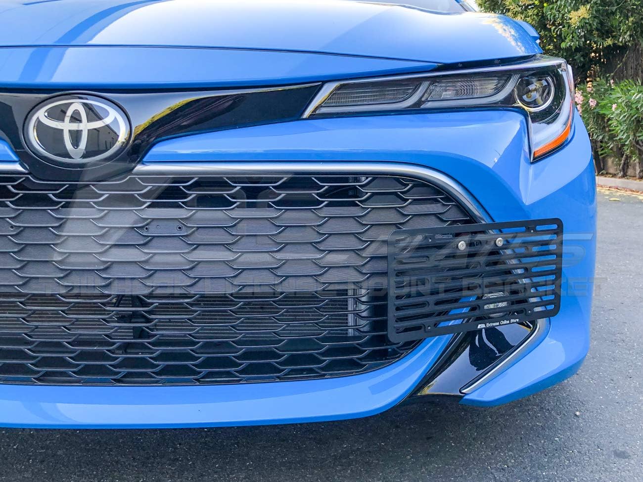 Extreme Online Store Replacement for 2019-Present Toyota Corolla Hatchback | EOS Plate Version 2 Front Bumper Tow Hook License Plate Relocator Mount Bracket Tow-526-V2 (Full Size)