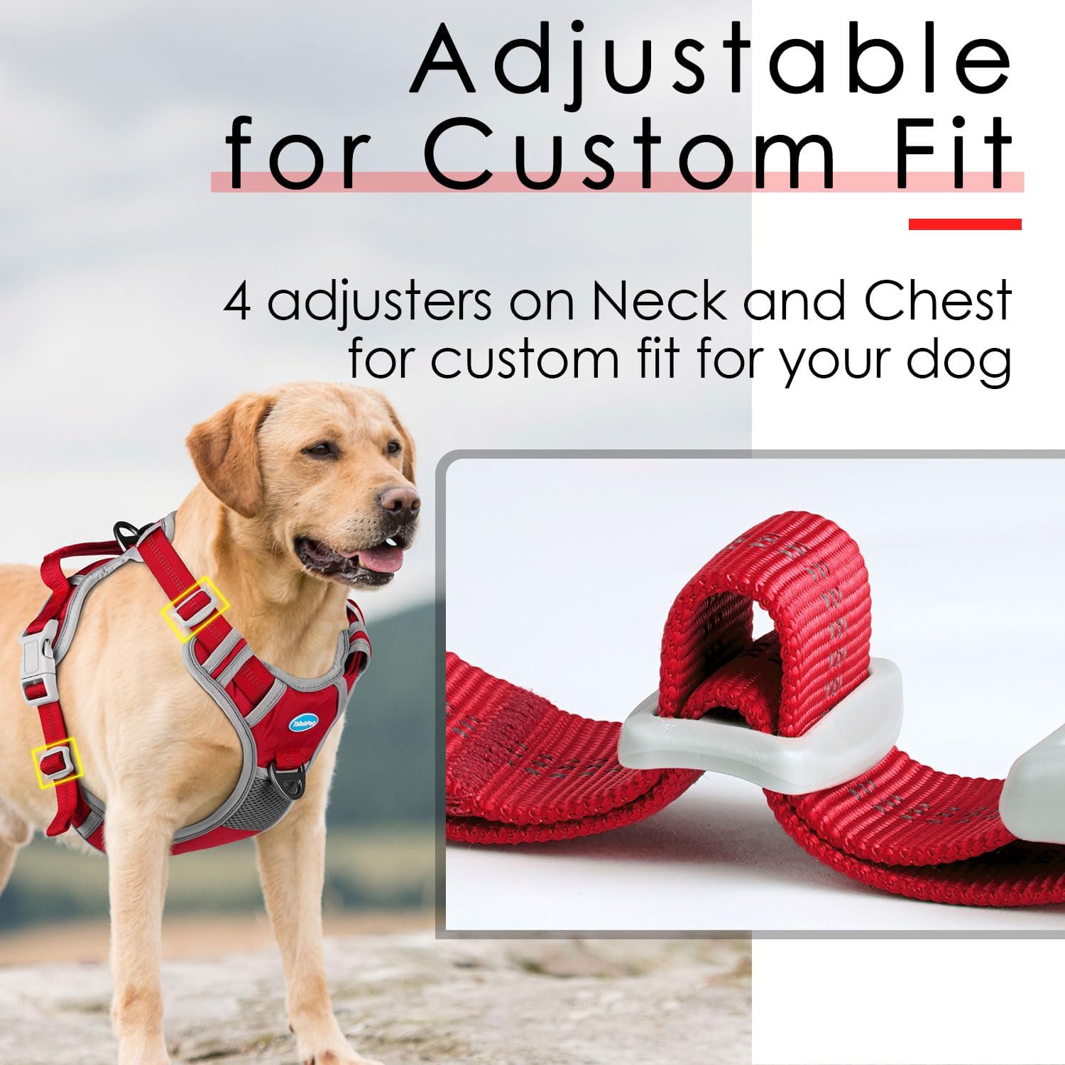 ThinkPet No Pull Harness Breathable Sport Vest with Handle-Dog Harnesses Reflective Adjustable for Medium Large Dogs