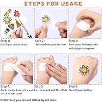 Vista 6 de Pounchi Tatuajes temporales de anime japonés (8 hojas), regalos de decoración de anime, cosplay, tatuajes temporales impermeables, calcomanías