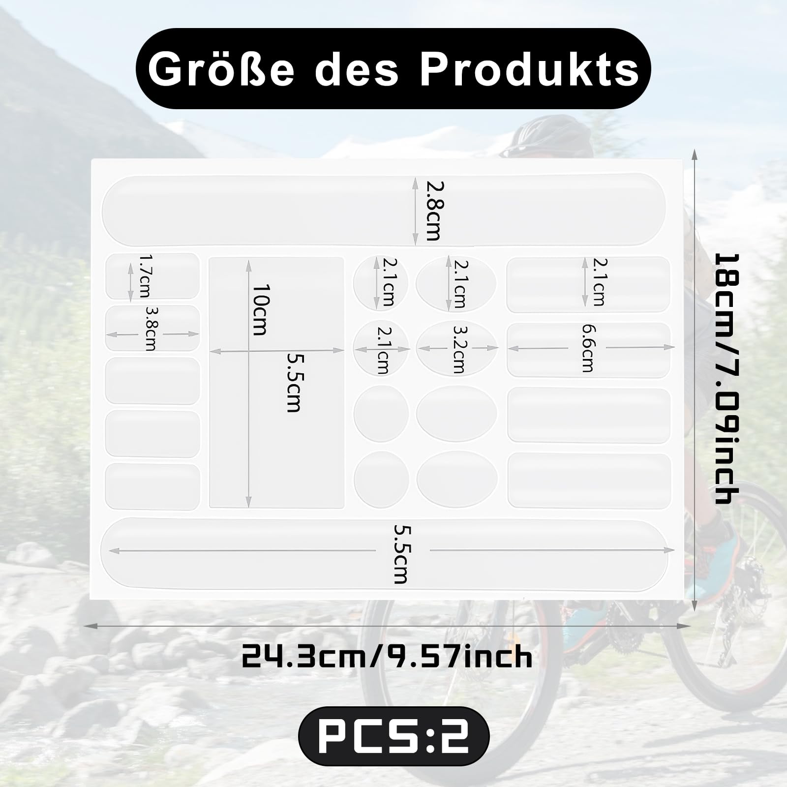 Lot de 2 autocollants de protection pour cadre de vélo, film de protection pour vélo, film de protection de cadre pour vélo, film de protection de peinture pour vélo, pour protection du cadre