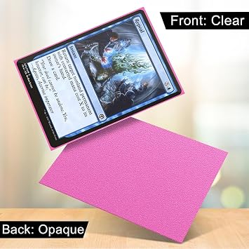 100 Pcs Trading Card Sleeves, 66 x 91mm Clear Frosted Trading Card Sleeves, Standard Card Sleeves for Magic, MTG, Sports Cards, Game Cards (Pink)