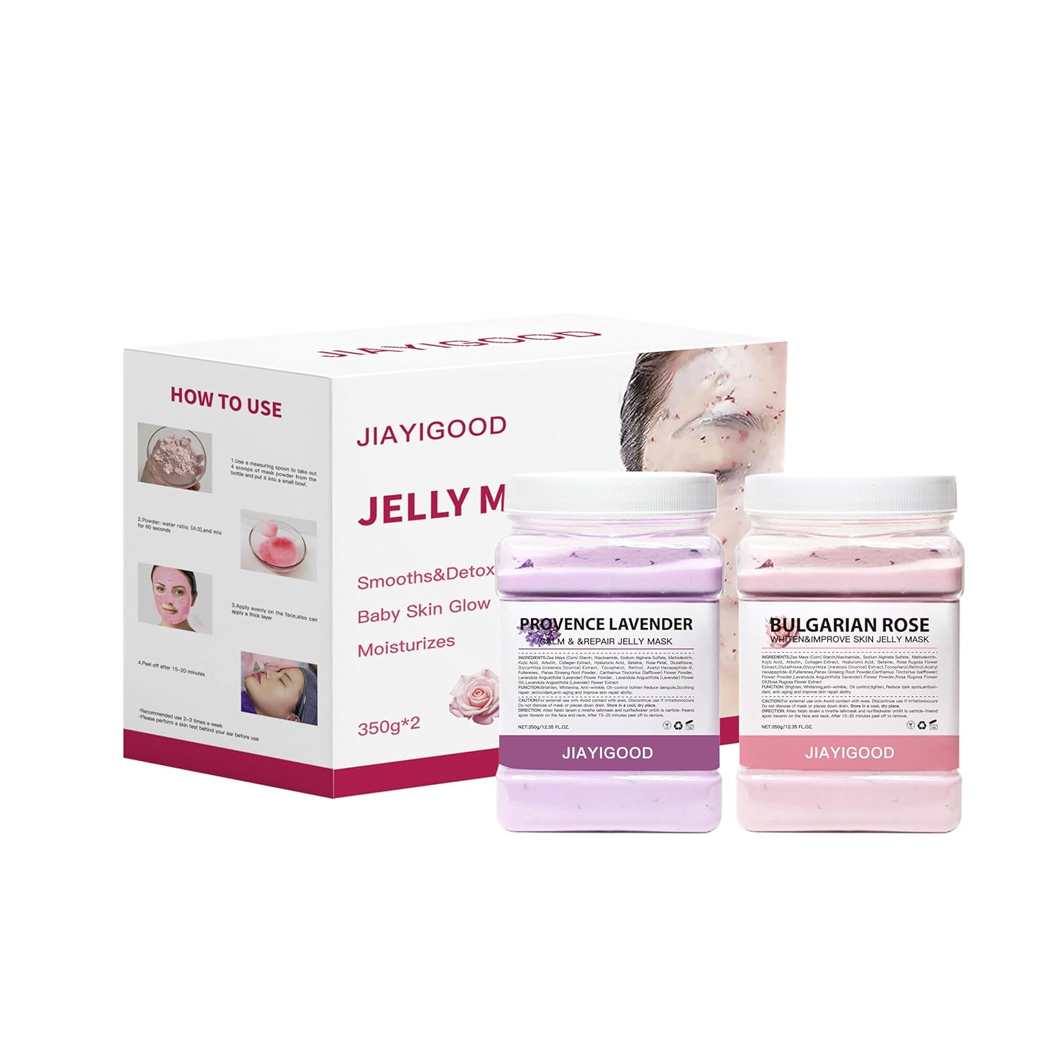 Jelly Mask for Facials Professional, Hydrating & Moisturizing Peel-Off Natural Gel Face Mask SkinCare, Professional Spa Use Jelly Face Masks, Deep Hydration (Lavender+Rose)