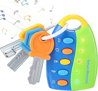 Skylety Musical Smart Remote Key Toy Fake Car Toy Keys with Sound and Lights Fun and Educational Key Toys for Travel Play (Batteries Not Included)
