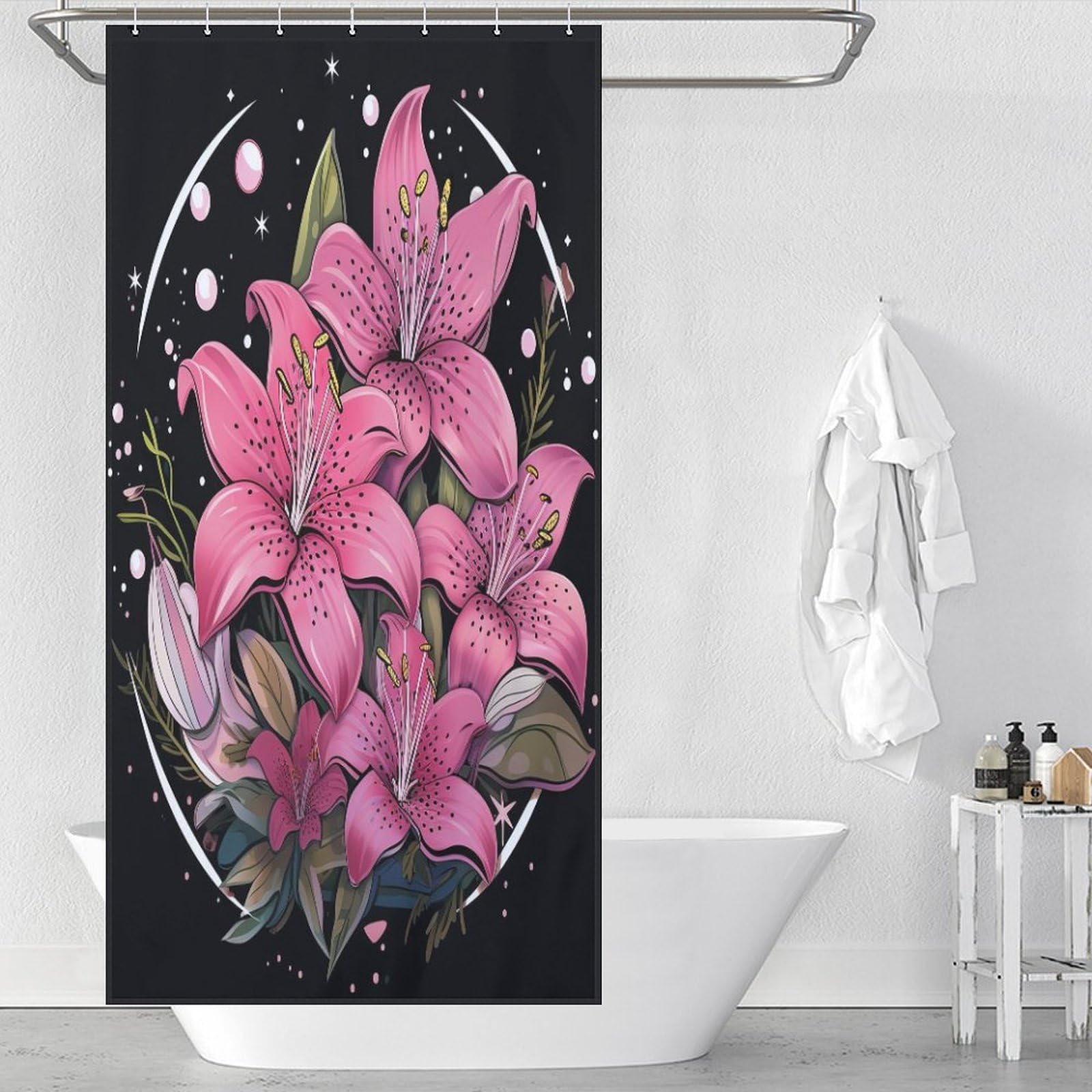 Rideau de douche fleur pour rafraîchir la décoration de votre salle de bains