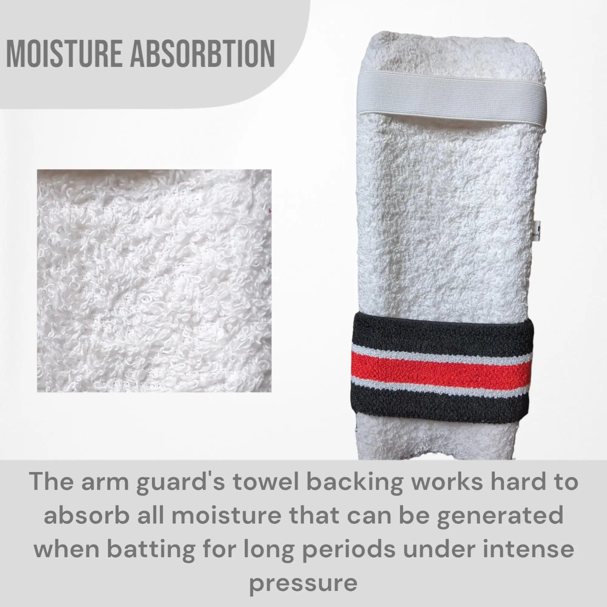 CBB Cricket Arm Guard - Pro Plus Cricket Gaurds for Arm, Toweled Back Padded Cricket Guard Men As Elbow Protector, Men