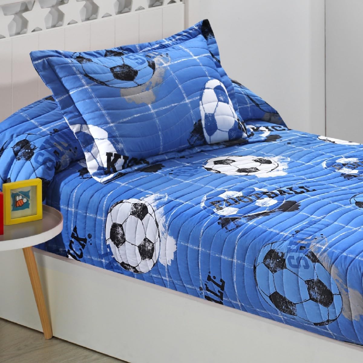 Colcha Bouti Ajustable Cama Nido Infantil y Juvenil de Verano Fútbol Quick Color Único Talla Cama 90