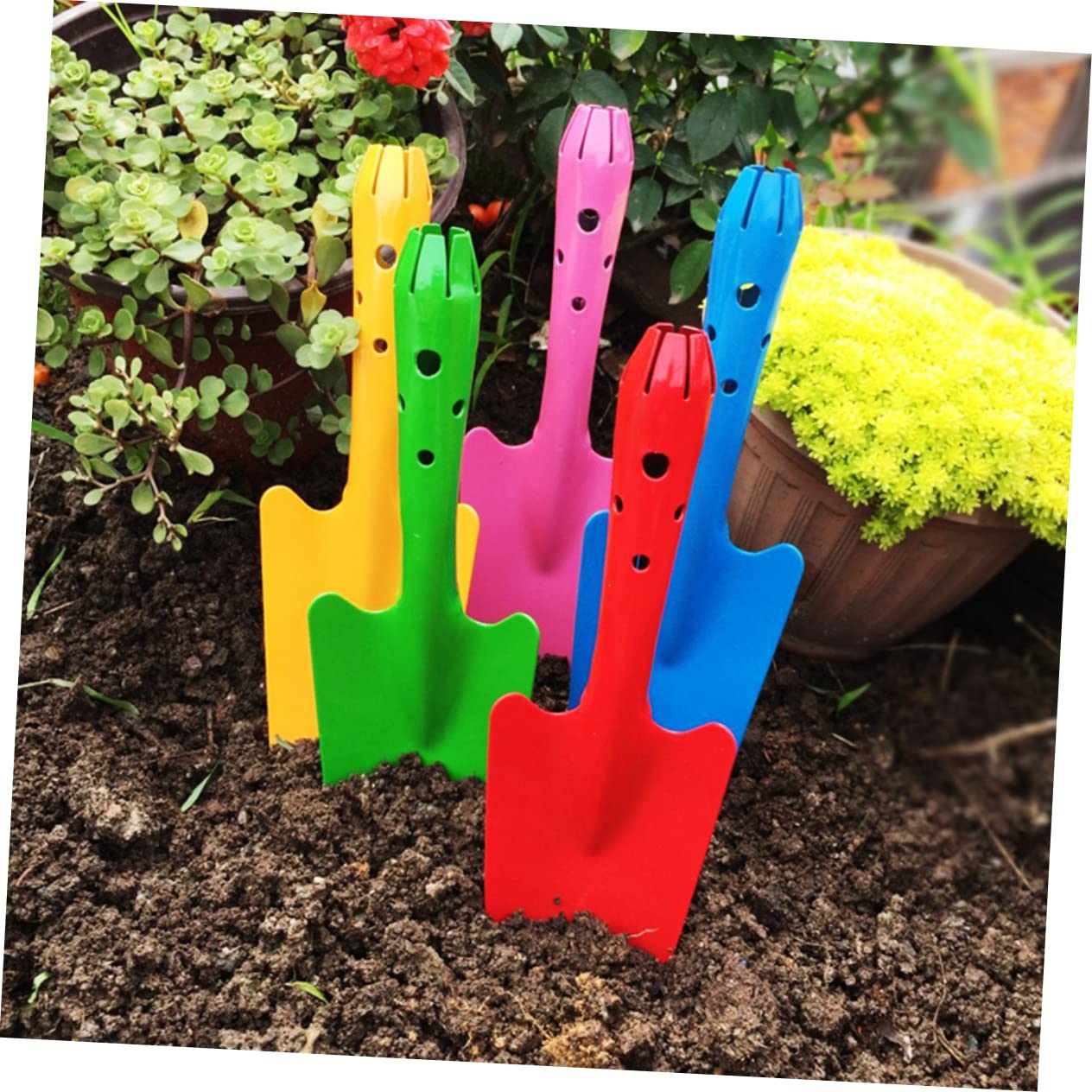 5 Stück Kleiner Handschaufel Gartenwerkzeug Kompakt Metall Bunt Gartenarbeit Kinder Pflanzen Umpflanzen Graben Zuhause Balkon