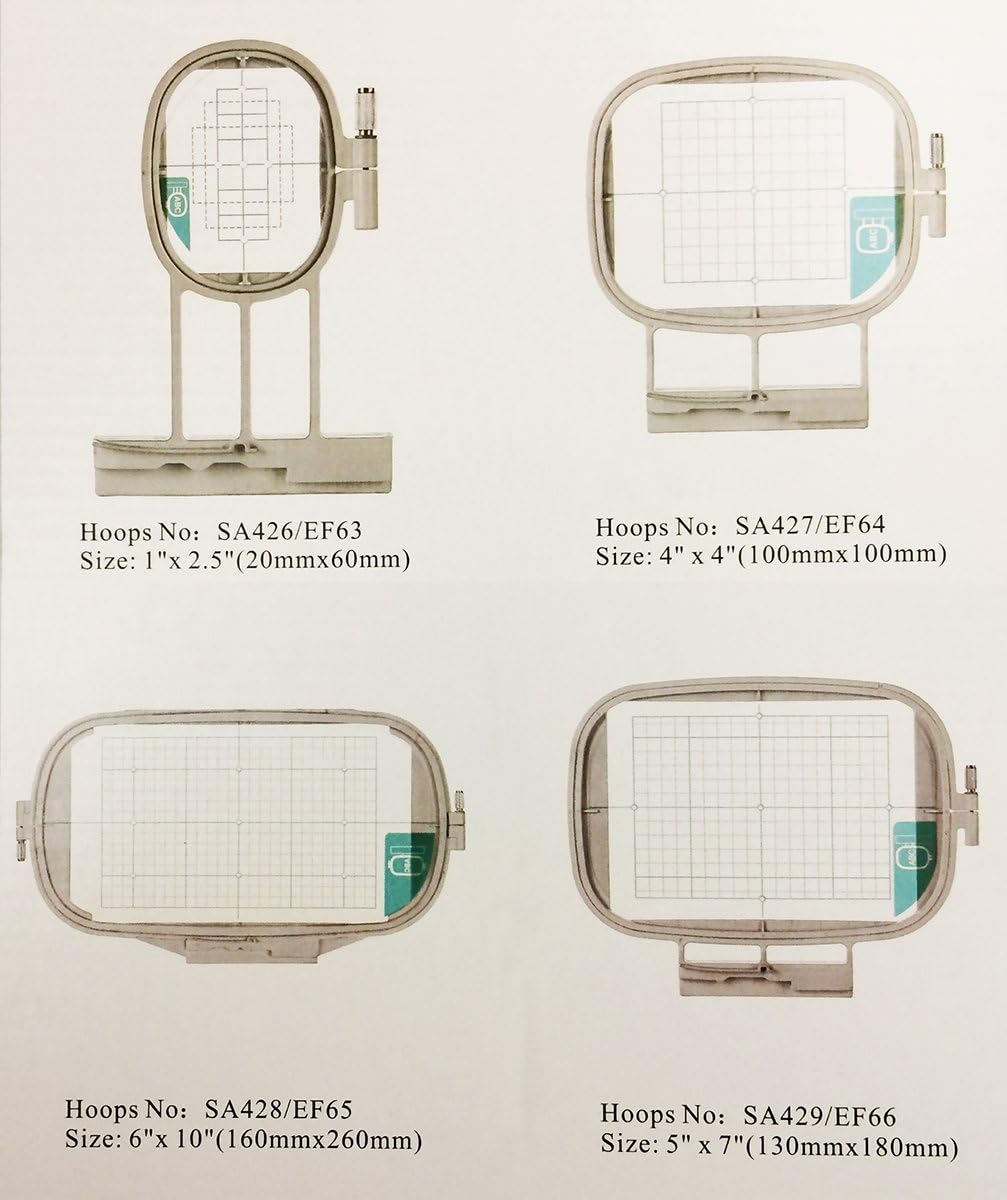 4 Piece Embroidery Hoop Set Replaces SA426 SA427 SA428 SA429 Hoops for Brother Machines ULT-2001 ULT-2002D ULT-2003D, EF63 EF64 EF65 EF66 Babylock Ellageo ESG1 ESG2 ESG3