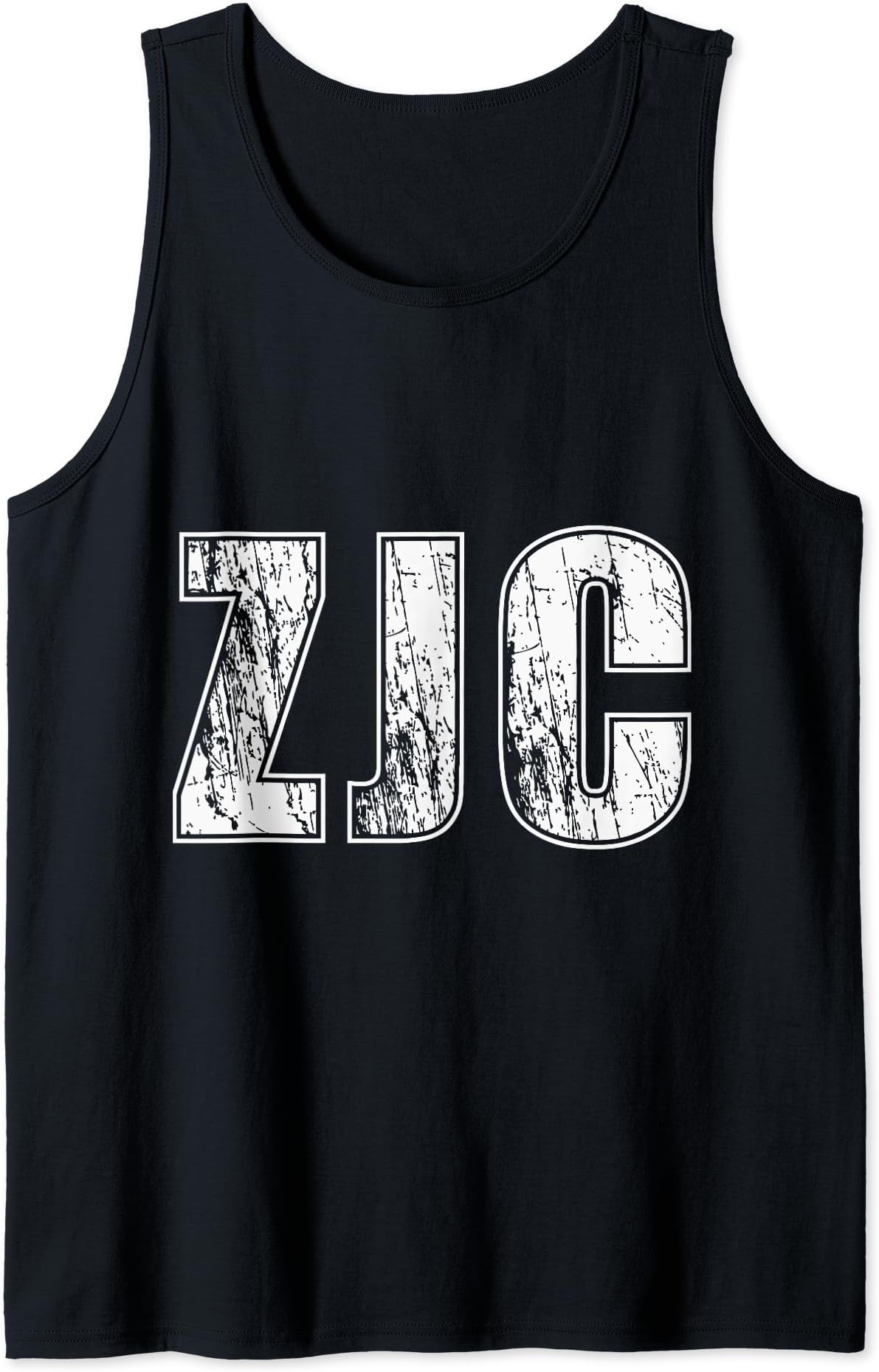 ZJC Initials Distressed Lettering Trending Trendy Tank Top