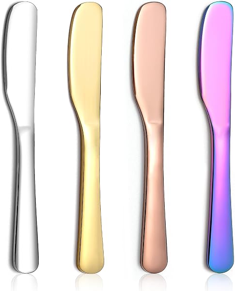 ReaNea Coltelli da burro in acciaio inox 4 pezzi