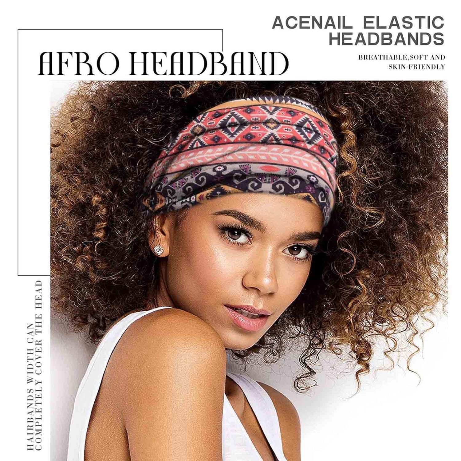 Aceorna Diademas Bohemias Anchas Anudadas Para El Cabello, Bandas Elásticas De Algodón Para Entrenamiento, Bandas Para El Cabello Florales De Yoga, Bandas Bohemias Para Mujeres, 3 Piezas (teñido