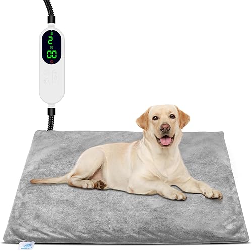 Miniatura 9 de Cama térmica para gatos de interior, almohadilla térmica eléctrica para mascotas para perros y gatos con temporizador, 12 niveles de temperatura,