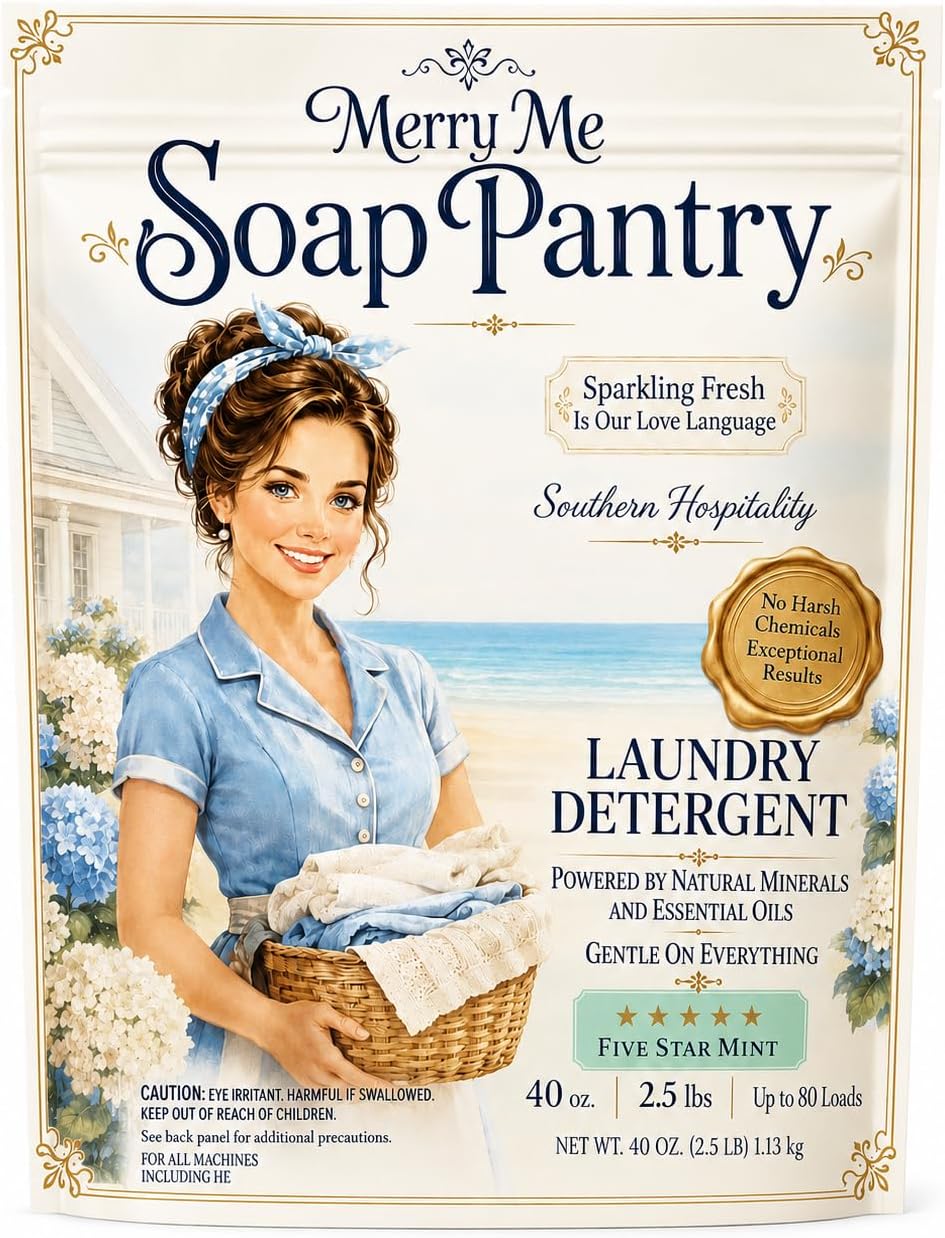 Concentrated Powder Laundry Detergent | Five Star Mint Scent | 40 OZ | Natural Minerals and Essential Oils | Powerful, Simple Ingredients | Naturally Softens