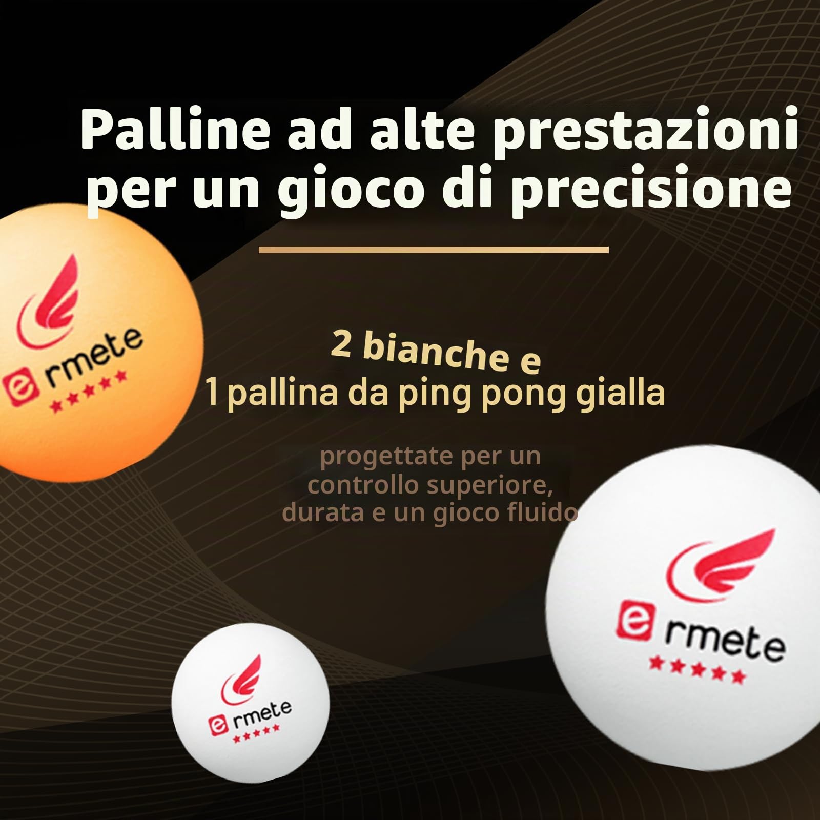 Set da ping pong, 2 racchette da ping pong professionisti, 3 palline da ping pong e borsa per il trasporto, ideale per principianti, famiglie e professionisti