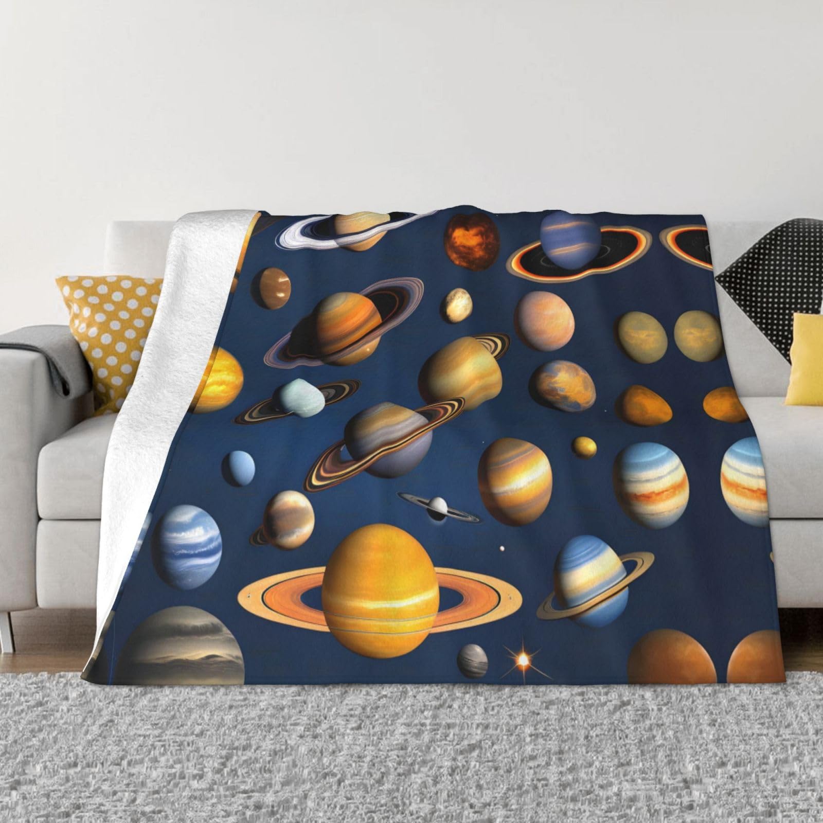 Couverture en flanelle chaude système solaire PHAYAH canapé