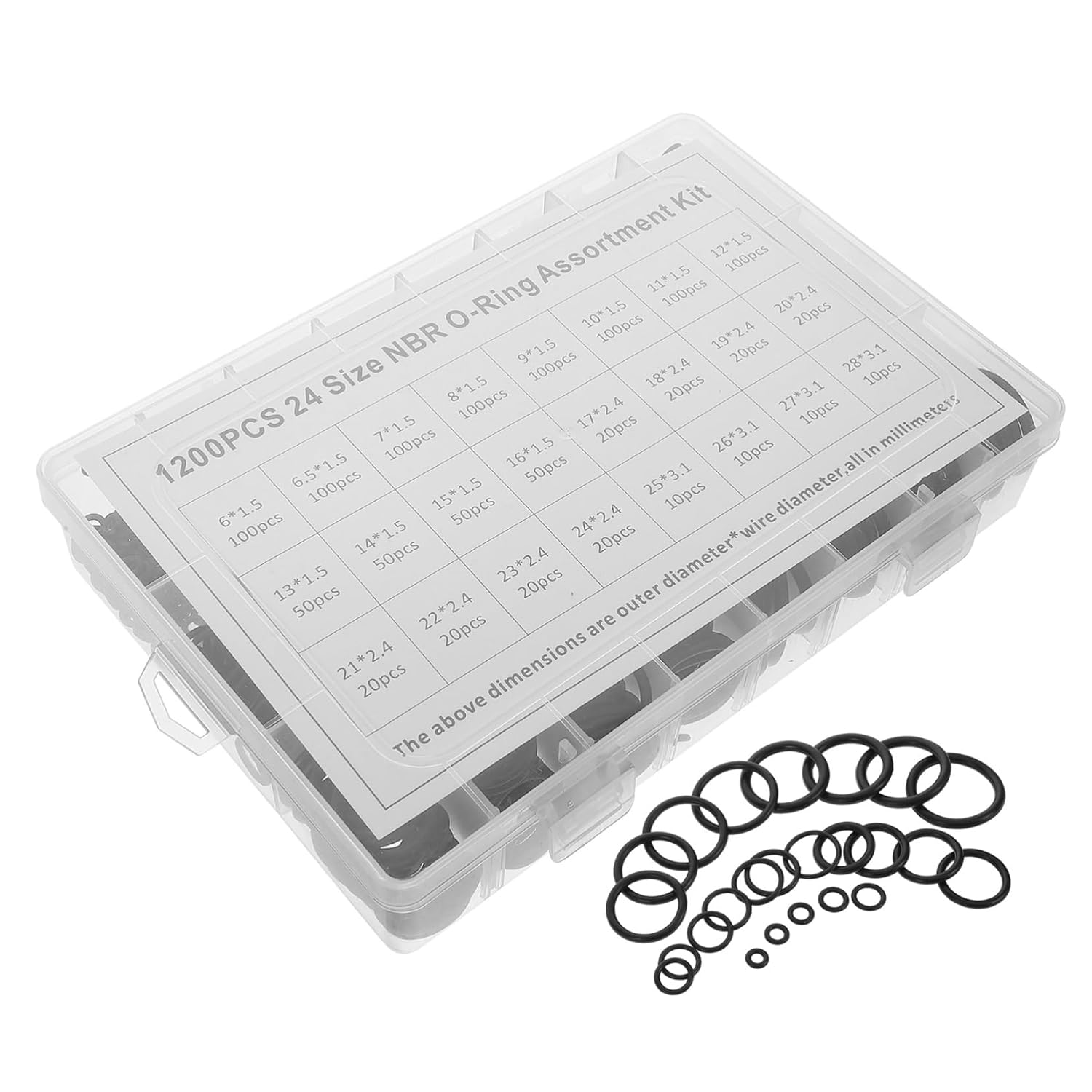 BESTOYARD 1200pcs Rubber Gasket Repair Kit Versatile Leak Sealing for Automotive and Plumbing Applications Multiple for Home and Industrial Use