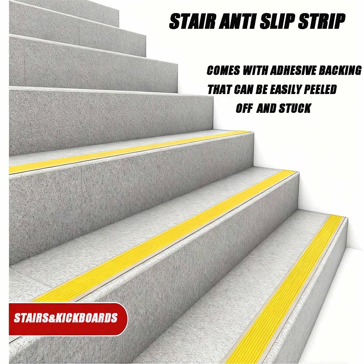 Treppenstufen-Antirutschstreifen aus Gummi, selbstklebend, geeignet for Holz-, Fliesen- und Betontreppen, for den Innen- und Außenbereich(Brown,10cm)