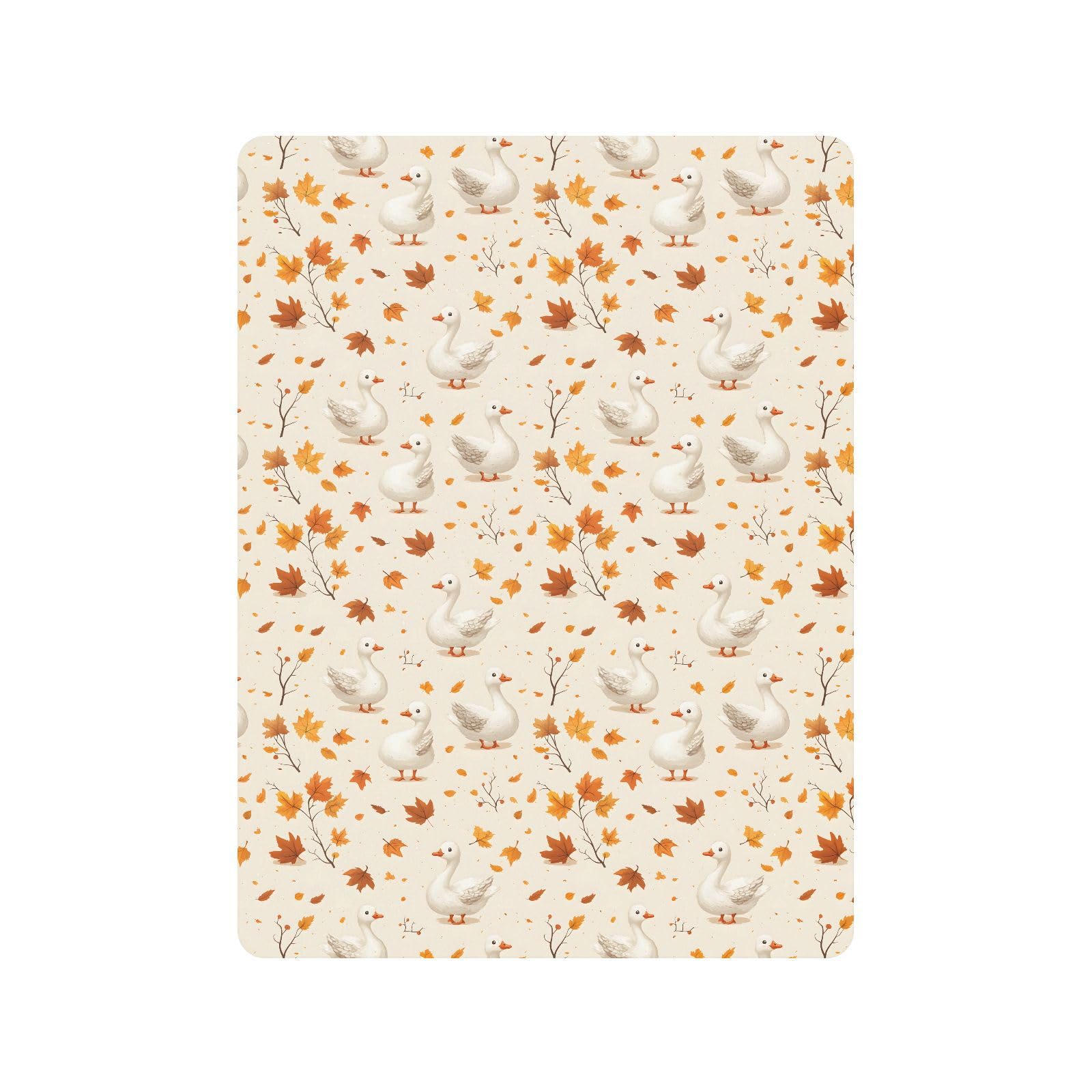 Drap-housse pour berceau de bébé motif feuilles d'oies blanches pour garçons et filles 71,1 x 132,1 cm