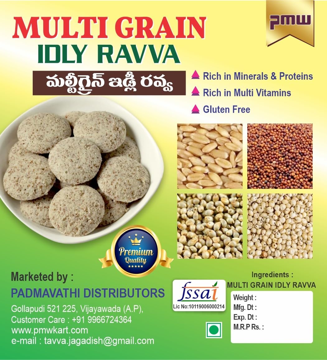 Pmw - Multi Grain Idli Rava 500g(Pk of 3)- Easy to Make Rich in Calcium, Protein, Fiber & Minerals Healthy Breakfast | Made Easy & Soft Idli-image-21