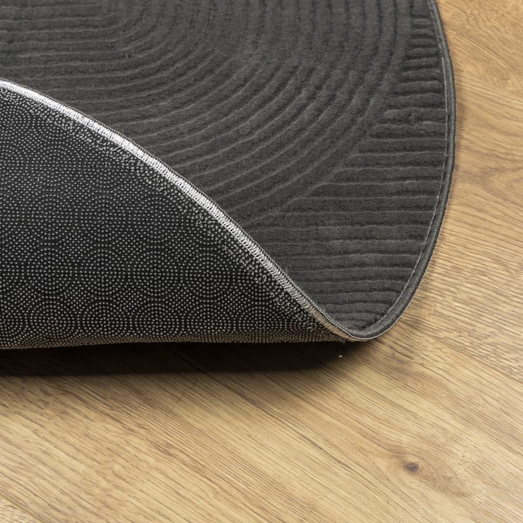 Tapis IZA Poils Courts Style scandinave Anthracite Ø 200 cm,Maison & Jardin,Décorations,Tapis,5.65 kg-375437
