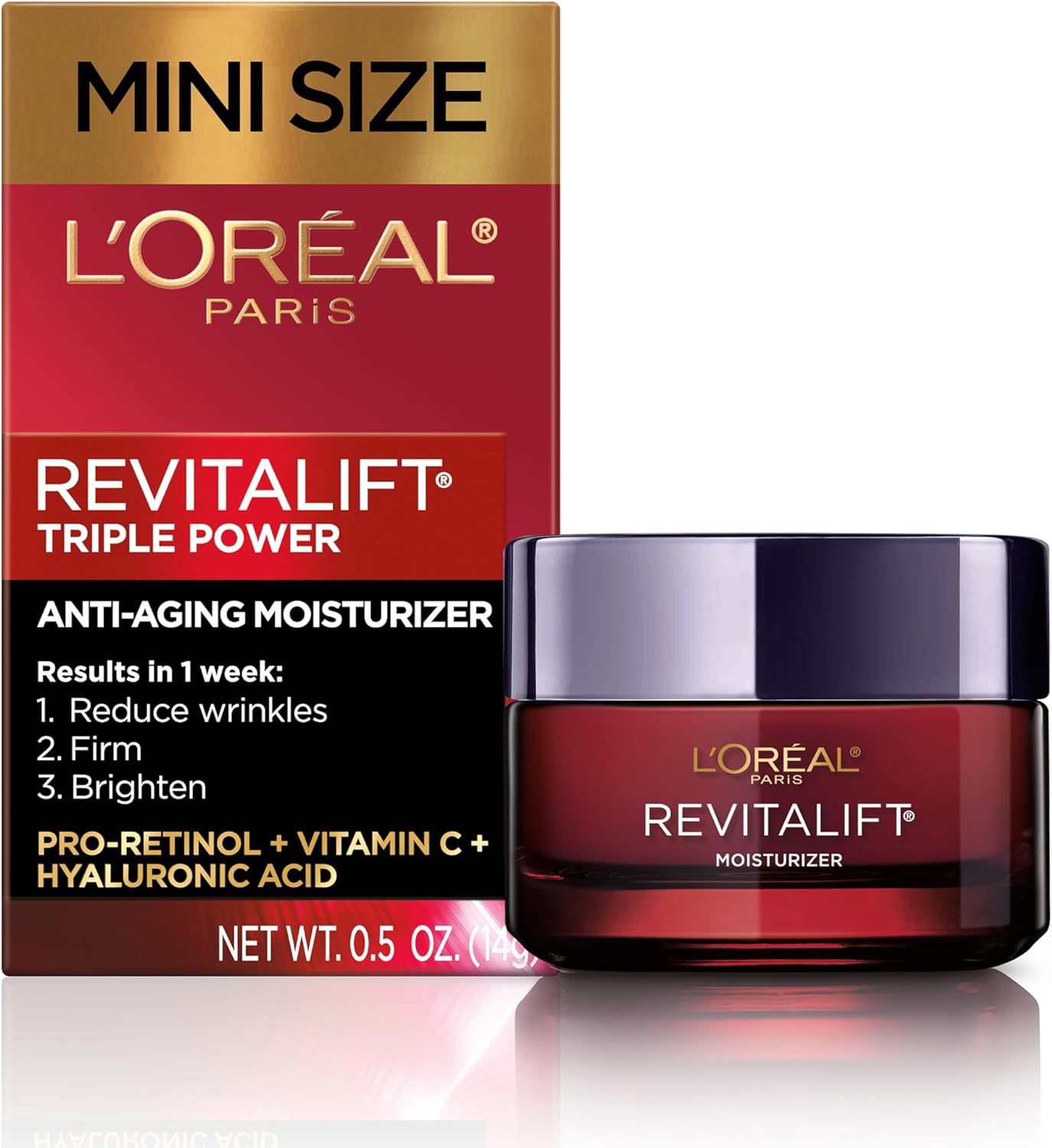 L’Oreal Paris Anti Aging Face Cream, Daily Moisturizer With Pro Retinol + Vitamin C + Hyaluronic Acid | Revitalift Triple Power Lzr, Trial Size L’Oreal Paris Anti Aging Face Cream, Daily Moisturizer With Pro Retinol + Vitamin C + Hyaluronic Acid | Revitalift Triple Power Lzr, Trial Size