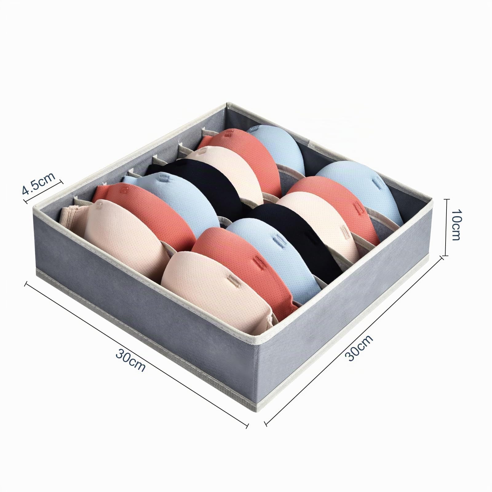 AiQInu BH Organizer Aufbewahrungsbox,7 Zellen Faltbare Schubladen Organizer für BH,Kleiderschrank Schublade Divider Unterwäsche Organizer zum Aufbewahren von BHs,Socken und Krawatten Küche, Haushalt & Wohnen