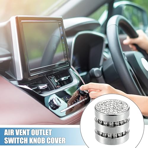 Miniatura 2 de Funda decorativa para interruptor de salida de aire de CA para Honda Civic 2022-2023 11ª generación, tono plateado (juego de 4)