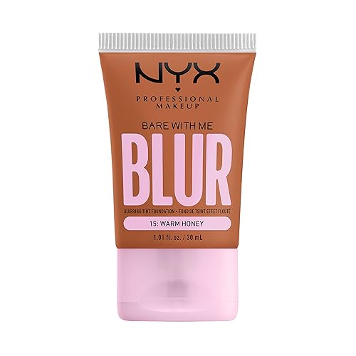 NYX PROFESSIONAL MAKEUP Bare With Me Blur Skin Tint Foundation Maquillaje con matcha, glicerina y niacinamida, miel cálida