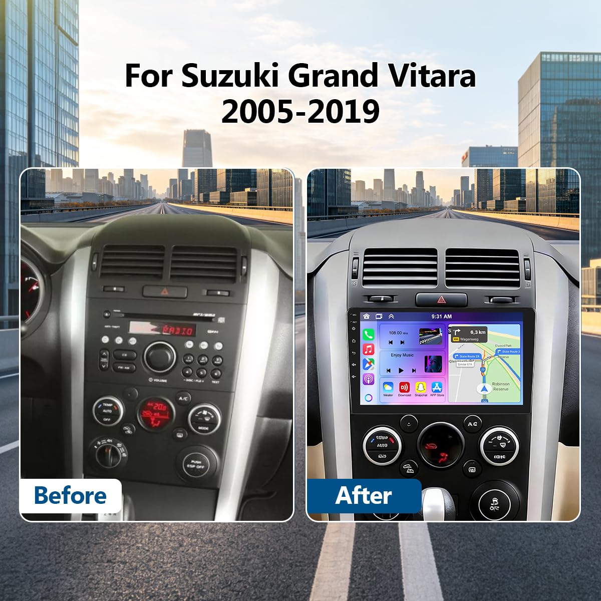 2 Din Écran Tactile Autoradio pour Suzuki Grand Vitara 2005-2019 2G+32G